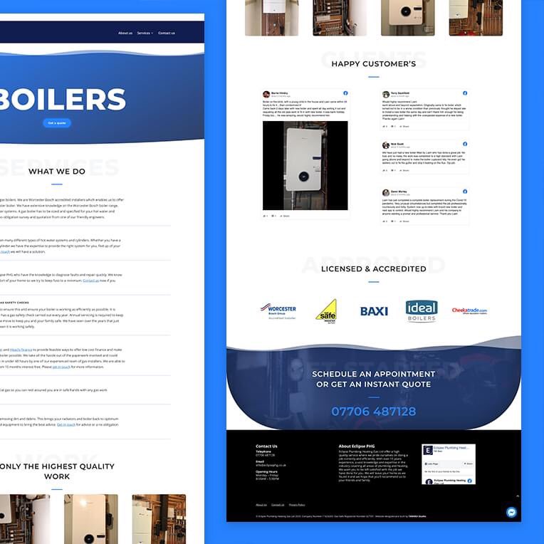 This week we launched Eclipse website. We've focused on users top tasks when landing on the site, whilst also catering for more in depth content on what services Eclipse  provide, including photos and recommendations. 
#eclipse #westhoughton #plumbing #branding #website #bolton