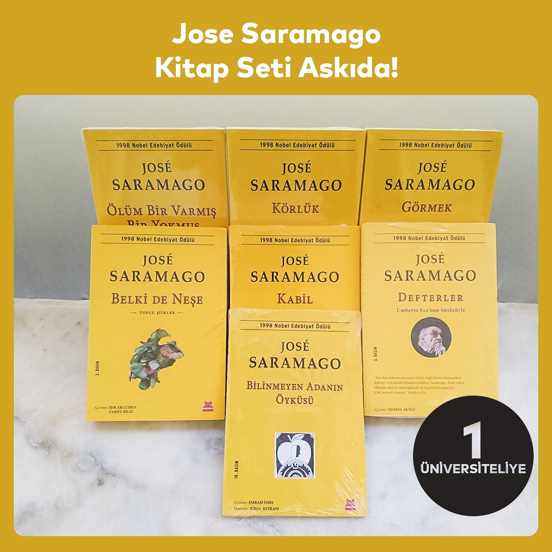 Askıda “7 Kitaplık José Saramago Seti” var. <a href="/KifiSanat/">KifiSanat</a> desteğiyle 1 üniversiteliye hediye! Detaylar: bit.ly/3jf5zsn
