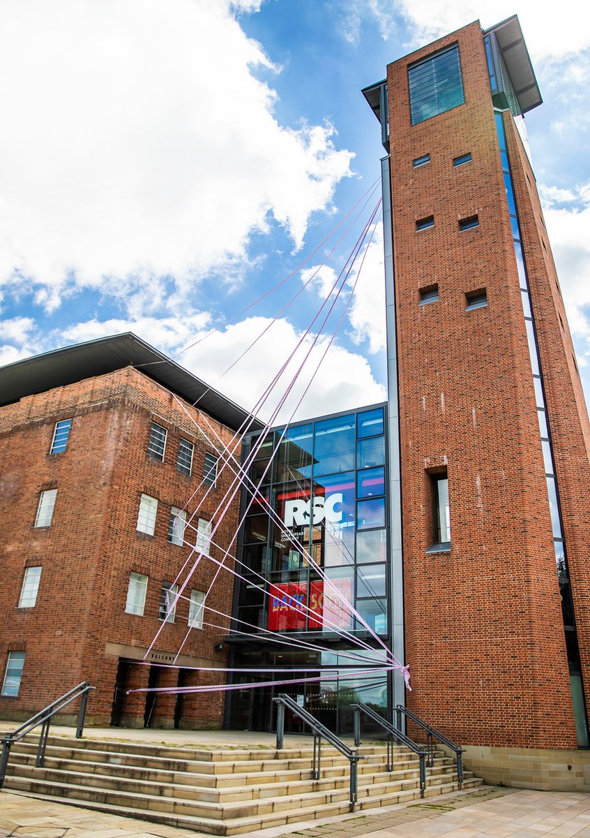 TheRSC's tweet photo. A huge thank you to @_scene_change_ and Caitlin Abbott, Mariangela Mazzeo and Isobel Nicolson for wrapping our building in a beautiful message of hope yesterday.

We can't wait to be able to welcome you back - we miss you all so much❤️

📸Pamela Raith

#MissingLiveTheatre https://t.co/D7y8jmHVL2
