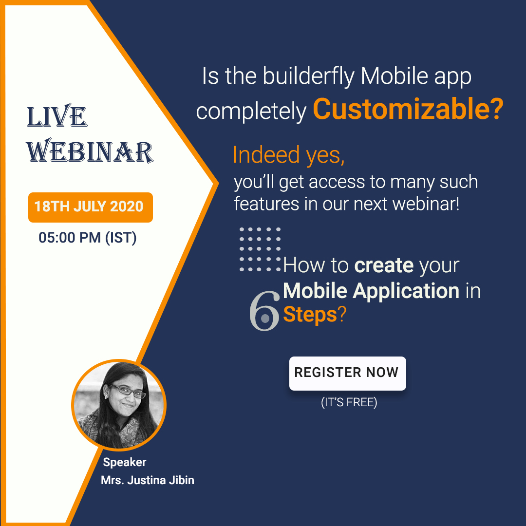 Builderfly's tweet photo. Builderfly is a completely do-it-yourself #platform with separate #design #editors for #StoreBuilder &amp; #MobileAppBuilder. Register quickly for our next webinar to learn more.

https://t.co/tfCMU29JpY

#mobileapp @BuilderFly #webinars #builderflyecommerce #livewebinar https://t.co/Ju02kssPL0