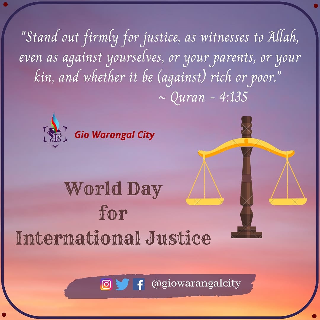 giowarangalcity's tweet image. Injustice anywhere is a Threat to Justice everywhere.
          -Martin Luther King
#WitnessToAlmightyAllah
#JusticeForEveryone
#WorldDayForInternationalJustice
#GioWarangalCity
