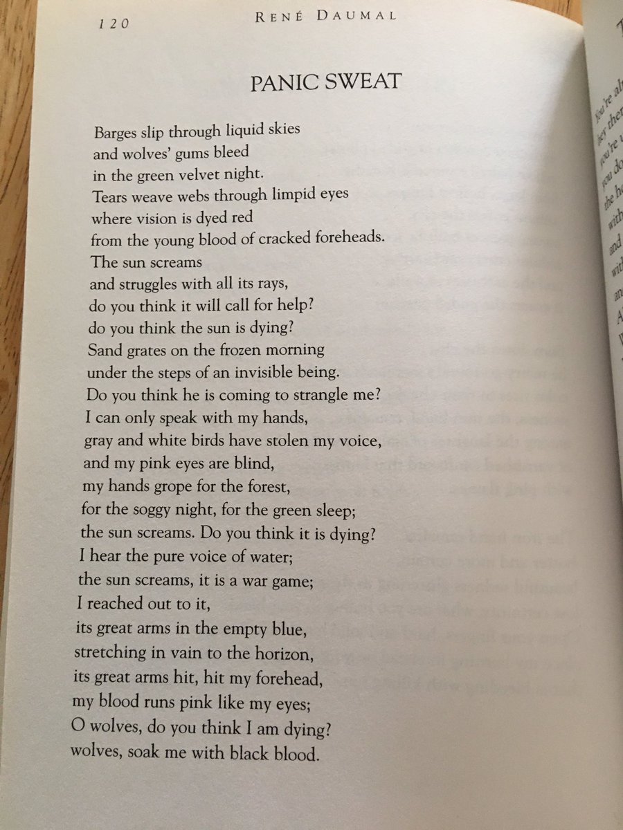 In his short life René Daumal created some extraordinary work, in which he travelled a long way down the pathway indicated by Rimbaud. Le Contre-Ciel is a good introduction to his poetic universe.