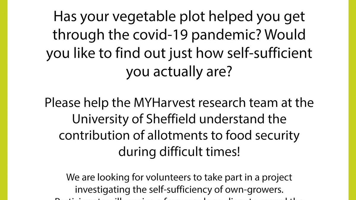 MYHarvestUK's tweet photo. Do you grow your own food? 🌱🥕We need your help! Take part in a new project looking at the role of allotments in increasing household food security:
https://t.co/Cm6xHRFGW4 https://t.co/b6H24lrsVt