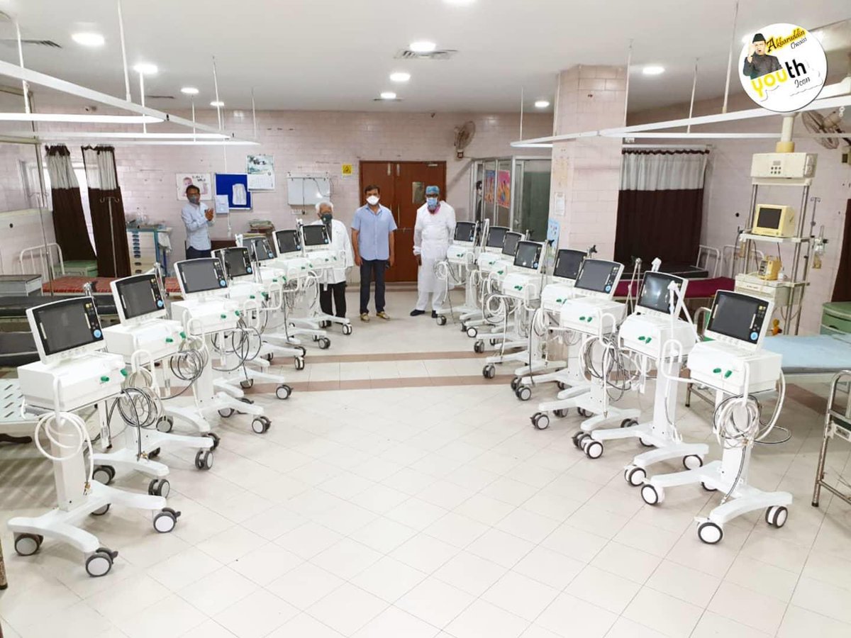 AkbarOwaisi_MIM's tweet photo. #AIMIM Floor Leader Janab @AkbarOwaisi_MIM (MD #OwaisiGroupOfHospitals) bought 20 Newly Advanced Ventilators For #COVID19 Treatment In Owaisi Center For Infectious Disease (#OCID) At #OwaisiHospital &amp; Research Center..

@asadowaisi @aimim_national https://t.co/GS4hdtphtZ