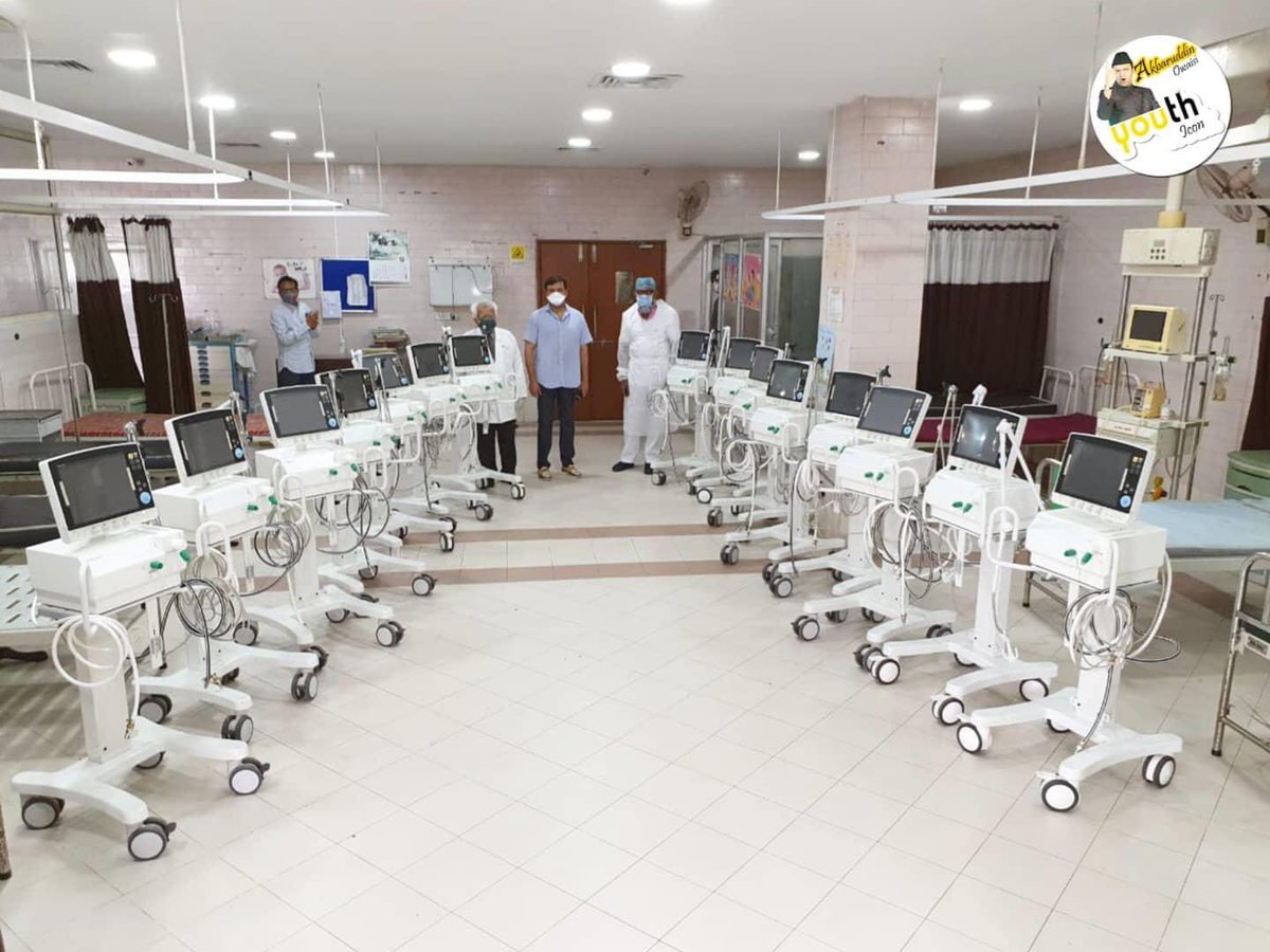 AkbarOwaisi_MIM's tweet photo. #AIMIM Floor Leader Janab @AkbarOwaisi_MIM (MD #OwaisiGroupOfHospitals) bought 20 Newly Advanced Ventilators For #COVID19 Treatment In Owaisi Center For Infectious Disease (#OCID) At #OwaisiHospital &amp; Research Center..

@asadowaisi @aimim_national https://t.co/GS4hdtphtZ