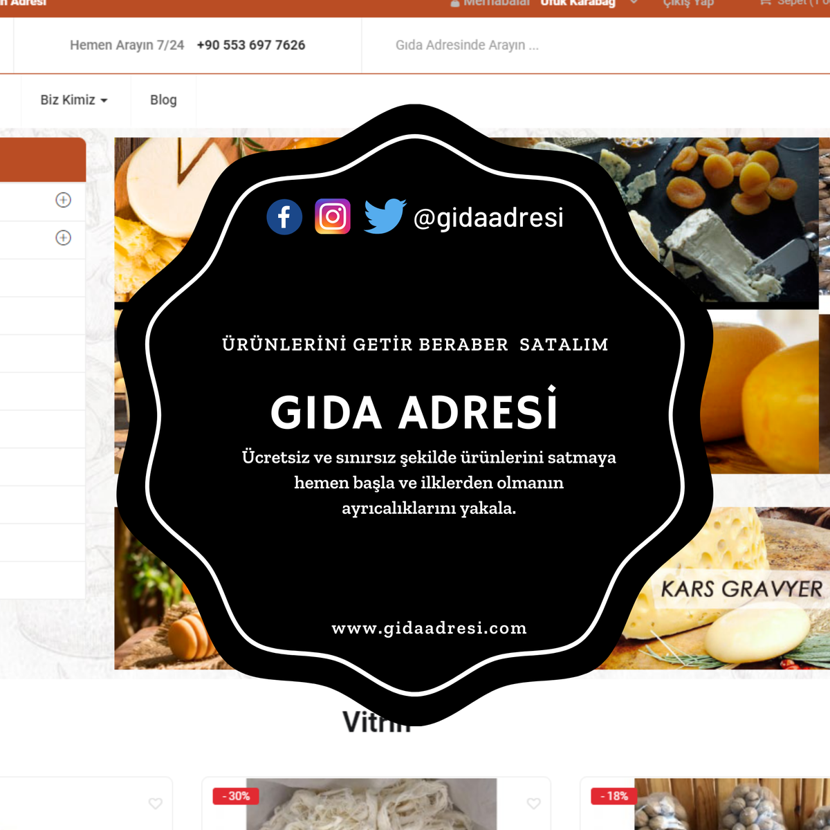 Hemen satıcı kaydını oluştur ve ürünlerinin sitemizde ücretsiz yer almasını sağla.
--------------------------------------
#mağazaaç #gıda #doğalgıda #organikgıda #gidaadresi #doğalürünler #organikürünler