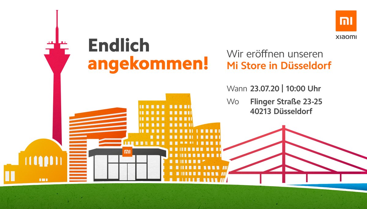 Was lange währt, wird endlich Mi!
Wir eröffnen unseren Mi Store in Düsseldorf. 
Kommt gerne vorbei und schaut's euch an.
🥳🧡🌟
#NoMiWithoutYou #XiaomiDeutschland