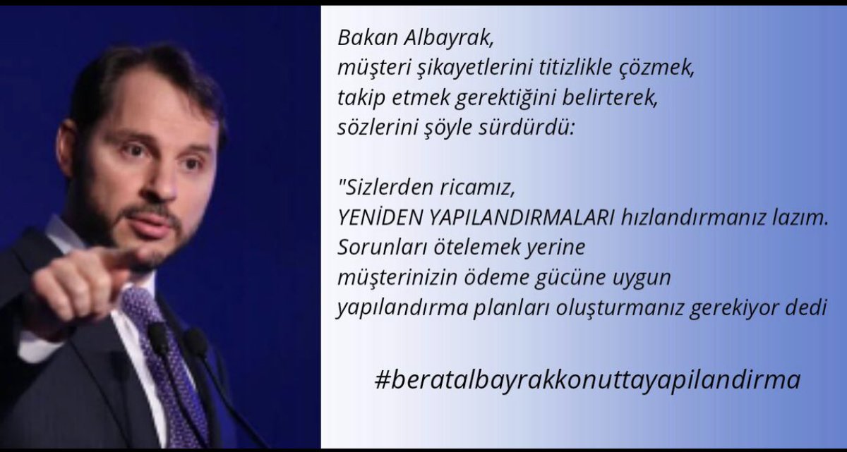 Madem ilk önce halk #ÖnceHalkSonraBankayız sayın bakanımız @BeratAlbayrak açıklama yaptı neden hala KONUT KREDİLERİNE YAPILANDIRMA İSTİYORUZ #yapılandırmabekliyoruz #yapılandırmaistiyoruz @AvSerefMalkoc @EmineErdogan @RTErdogan @RHisarciklioglu @TRombudsman @aydinagaoglu