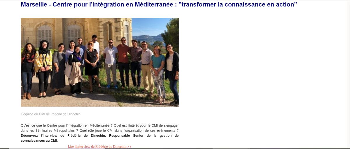 📢Ne ratez pas "Paroles Métropolitaines" une 📩 au contenu ciblé par notre partenaire <a href="/_AViTeM/">AVITEM</a>. Frédéric de Dinechin, notre responsable des programmes eau &amp; résilience territoriale au changement climatique présente le CMI &amp; notre actualité bit.ly/2NGglt3 <a href="/MorenoDodson/">Blanca Moreno-Dodson</a>