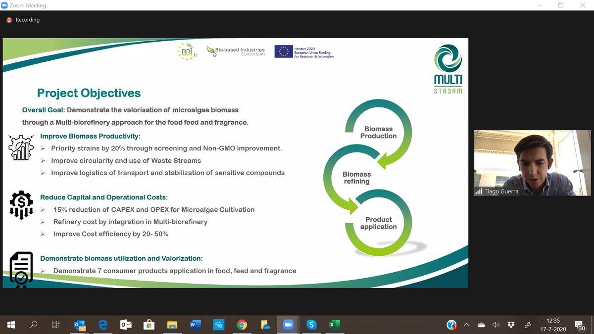 EABA_Algae's tweet photo. And to finish our `Reference Project session` at @EABA_Algae Flash #Webinar: EU Programmes & Opportunities in the #algae #biomass sector comes with #MultiStr3am presented by Tiago Guerra @algae4future A4F (Portugal). Great day! @Buildingonevent #EUprogrammes #algae #microalgae https://t.co/RduolBriJL