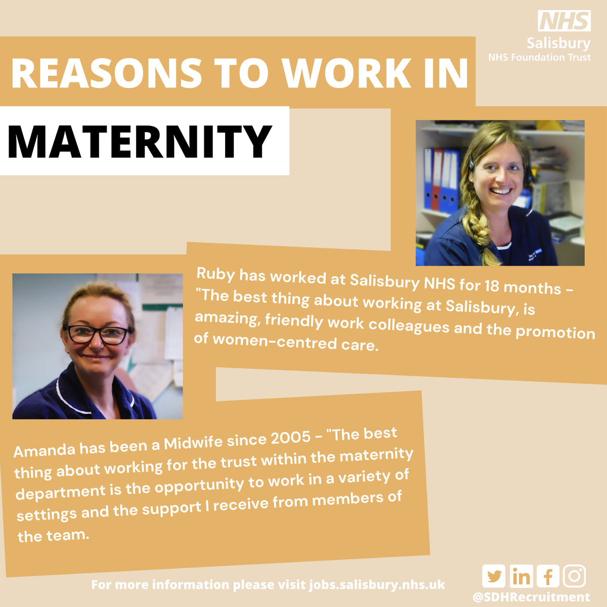 SDHRecruitment's tweet photo. Today's #FridayFeeling comes from Ruby and Amanda, giving us even more reasons as to why @TeamMaternity is such a great place to work! If you need more information head over to our jobs page and #JoinSalisburyNHS🙌🏽 @SalisburyNHS 
https://t.co/EV2yLxAWi7 https://t.co/NY2bCNvbC9