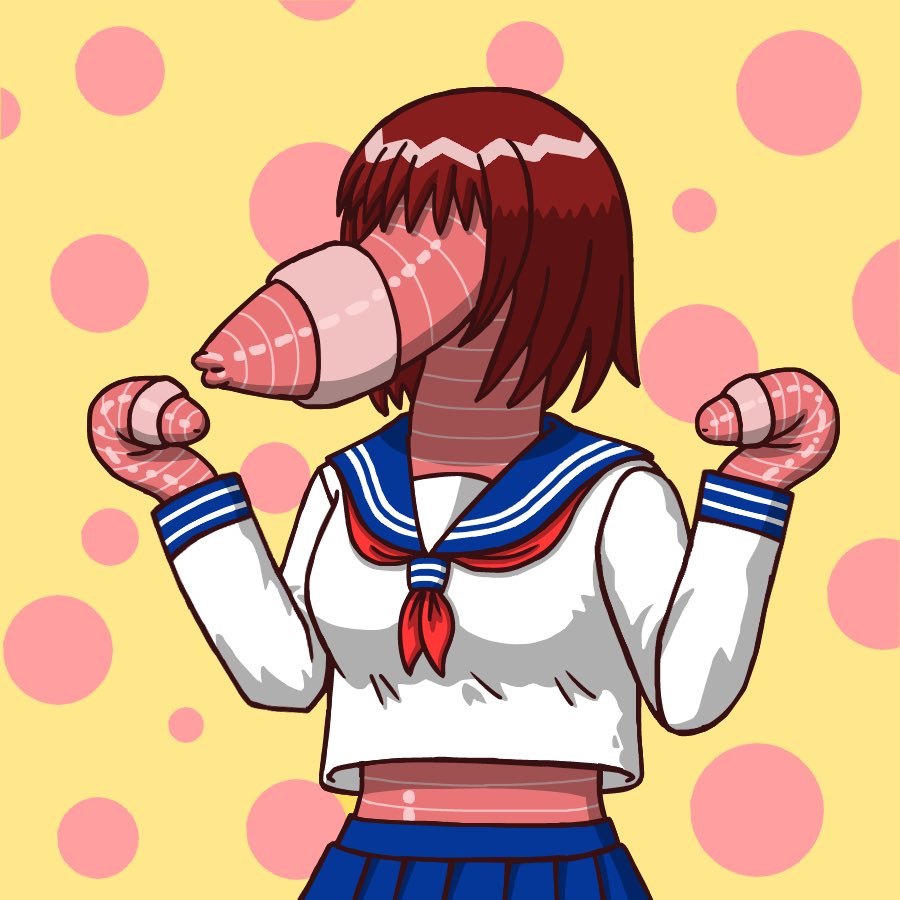 ちゃぼぼ 妖怪ミミズ女です なんとなく思い付きで描いただけなので 深い意味はありません 背景 シルエットが何気にオシャレな感じがしてお気に入りです 笑 イラスト ミミズ セーラー服 T Co 1wwhzepfld Twitter