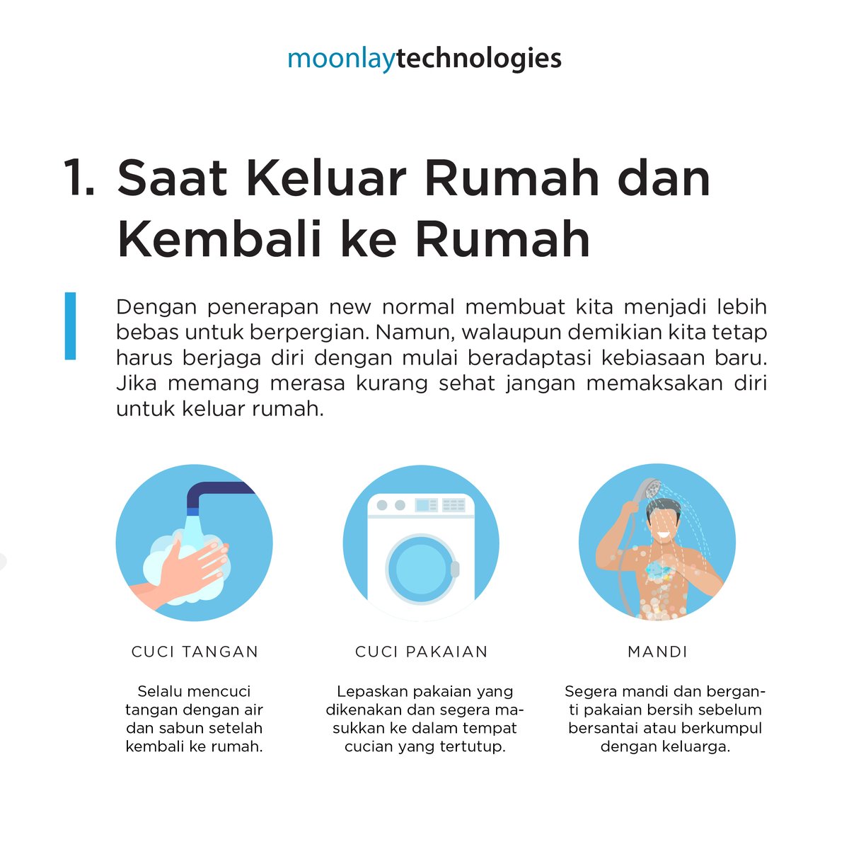 moonlaytech's tweet photo. Semenjak new normal muncul membuat kita menjadi lebih bebas untuk melakukan aktivitas dan juga menerapkan kebiasaan baru yang lebih sehat.

Seperti apakah kebiasaan baru yang harus kita lakukan?

#NewNormal2020 #newlife #AdaptasiKebiasaanBaru #MenujuIndonesiaMaju https://t.co/qw4PssXN0d