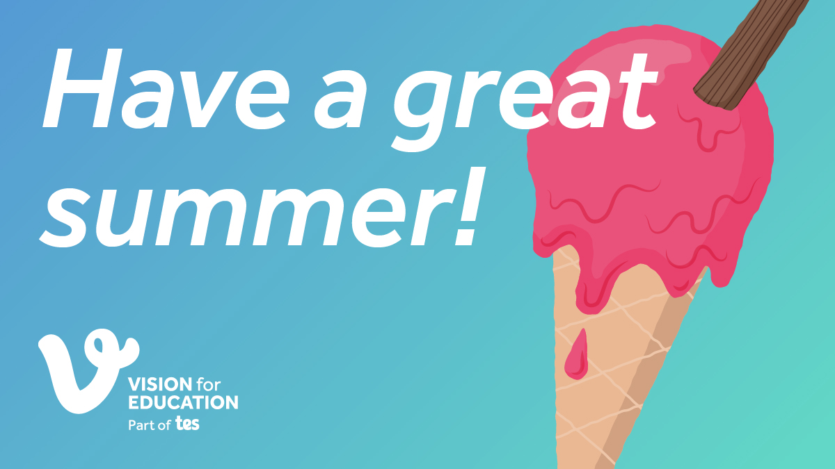 Wishing all of our staff and schools a fantastic summer break. After these long last 5 months I think we deserve it!! Have a great one. #summerholidays #supply <a href="/VisionMbroPri/">Vision for Education</a> <a href="/VisionForEd/">Vision for Education</a>