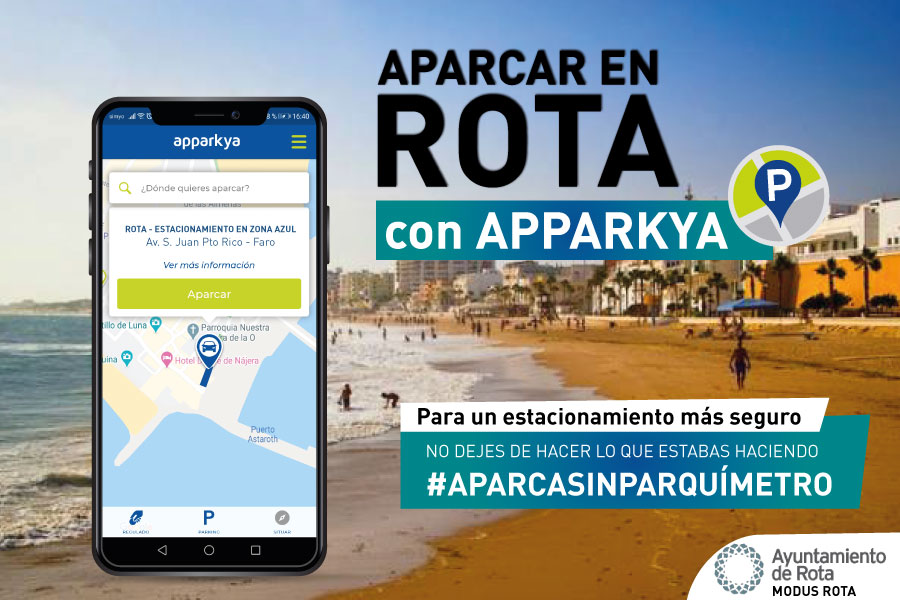 apparkya's tweet photo. Este verano disfruta de la playa🌞🏄♀️ y aparca en #Rota con #Apparkya.
Lleva el parquímetro en tu mano📱y estaciona de forma más cómoda y segura.
ℹ️ https://t.co/lBWXQTBUgC
Disponible para IOs y Android.
#aparcasínparquímetro #descubreRota @aytorota https://t.co/z6bDwbH5BW