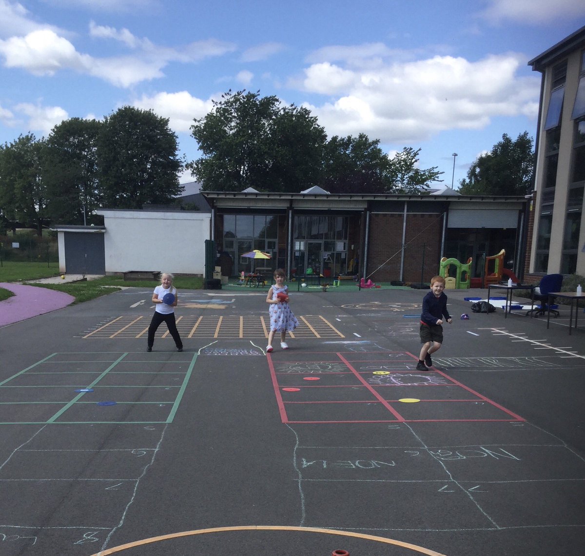 We enjoyed practising our PE challenge today, we could aim and throw it really far! 🤩