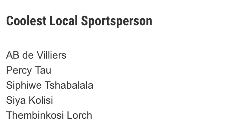 TaMjakaZA's tweet photo. 3 @SAFA_net 🇿🇦 footballers in Coolest Local Sportperson Category Finalists list for @SundayTimesZA Gen Next Awards 2020 👏🏾👏🏾👏🏾

Congratulations gents. Shout out to all the finalists 🙌🏾🙌🏾🙌🏾 https://t.co/JA87UM5Nmi