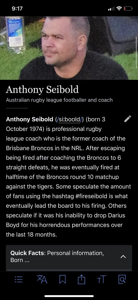 Always love a Wikipedia burn... #NRLTigersBroncos
