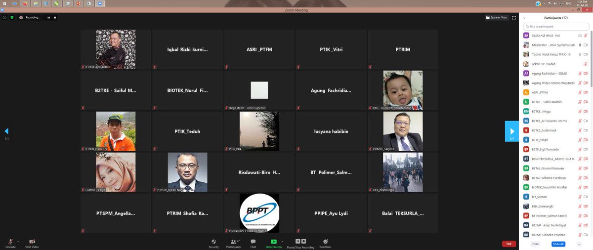 BpptHkh's tweet photo. Biro Hukum, Kerjasama &amp; Humas (HKH) BPPT bersama perekayasa, peneliti, dan jab.fungsional lain di BPPT lakukan Virtual Bimtek Sharing Session Penulisan Ilmiah Populer (17/07) untuk meningkatkan kemampuan menulis agar mampu menyampaikan hasil inovasi dengan bahasa yg lebih mudah. https://t.co/VIQneq6rRc