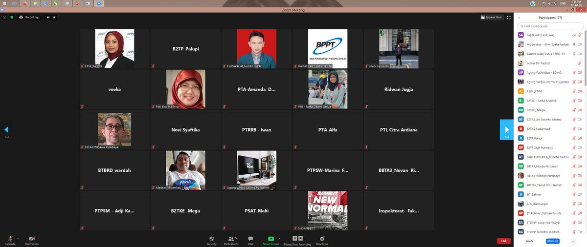BpptHkh's tweet photo. Biro Hukum, Kerjasama &amp; Humas (HKH) BPPT bersama perekayasa, peneliti, dan jab.fungsional lain di BPPT lakukan Virtual Bimtek Sharing Session Penulisan Ilmiah Populer (17/07) untuk meningkatkan kemampuan menulis agar mampu menyampaikan hasil inovasi dengan bahasa yg lebih mudah. https://t.co/VIQneq6rRc