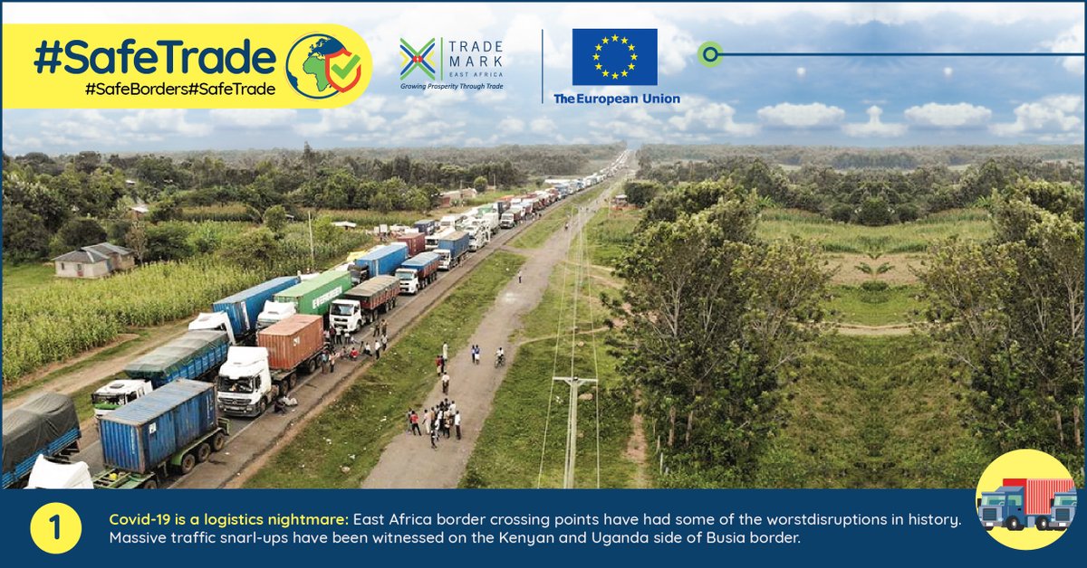 TradeMarkAfrica's tweet photo. As @EUinKenya Amb. @EuMordue makes the symbolic #PPEs delivery 2 #Busia 🇺🇬🇰🇪 border today; here's a  presentation of its significance &amp; why we are keen on #SafeTrade @FrankMatsaert . Thanks to partners @jumuiya  @KevitDesai @URAuganda @County040 @AdanMohamedCS @MOH_Kenya/1 https://t.co/3VAZvoYyOi