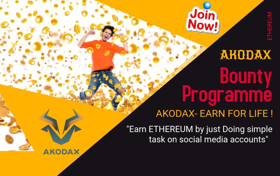 Akodax1's tweet photo. "AKODAX Bounty Programme"
"Earn ETHEREUM by just Doing simple task on social media accounts" 
AKODAX- EARN FOR LIFE ! 
 https://t.co/azbnsCwIza

#cryptocurrencies #bitcoin #crypto #cryptocurrency #blockchain #ethereum #btc #bitcoins #bitcoinnews #bitcoinmining #cryptotrading https://t.co/MWsV72gXzy