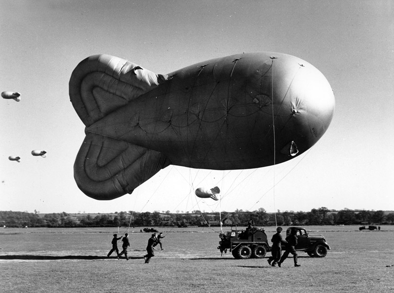 No 30 (Balloon Barrage) Group was also responsible for the protection of London and the south-east of England with more than 500 balloons, which were able to reach heights of up to 5,000 ft. The balloons were deployed to bombers at height so reduce bombing accuracy.