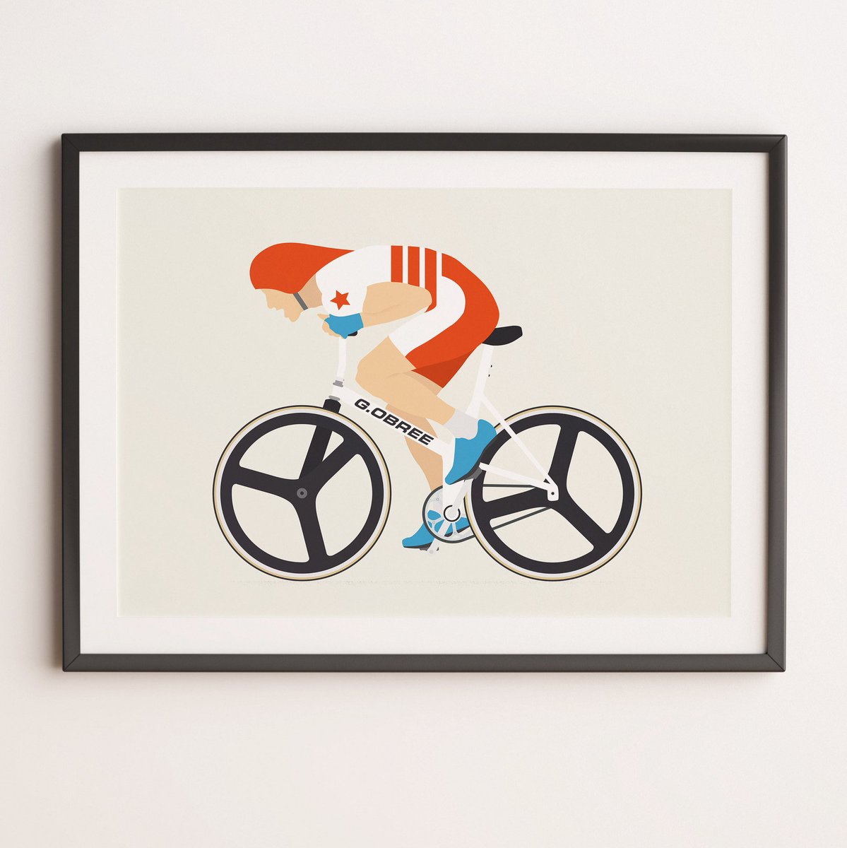 KieronRedmond's tweet photo. On this day in 1993, @GraemeObree set a new world hour record of 51.596 kilometres. I have this print on the wall in my office. He is a big inspiration as a cyclist and as a creative thinker.
#obree https://t.co/mY7WCtSEW1