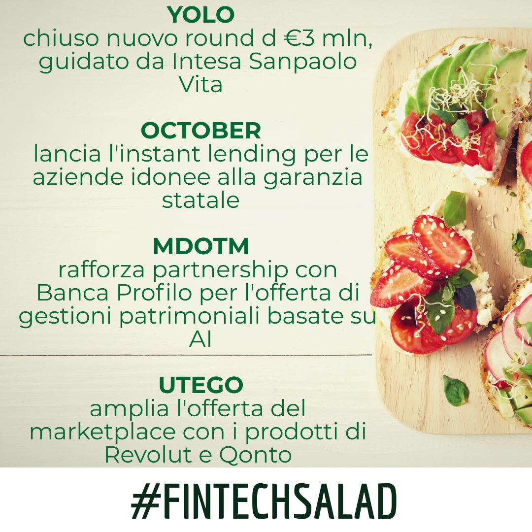 _sgrisanti's tweet photo. #fintechsalad
Alcune delle notizie fintech più interessanti (secondo me).
#leding #openbanking #Insurtech #wealthtech https://t.co/13XTqcahI9