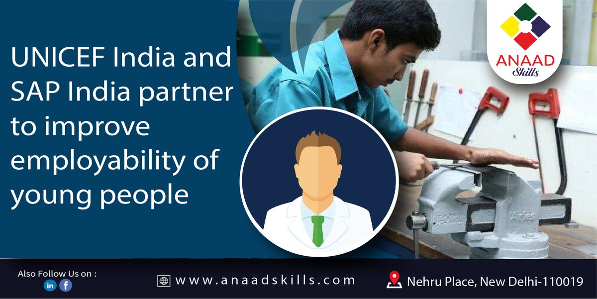 anaadskills's tweet photo. UNICEF India has announced its partnership with SAP India to provide career counselling.
@UNICEFIndia @SAPIndia @PMKVY_INDIA @DDUGKYMoRD @MSDESkillIndia @NSDCINDIA @DrMNPandeyMP
#unicef #SkillIndia #PMKVY #DDUGKY #NSDC #NSN #Skills #SkillTrainingPartner #Anaad #skills4all https://t.co/LTzOkLXNp0