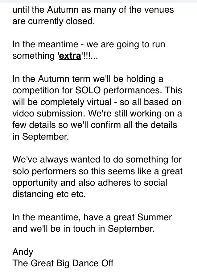 It’s time to start working on your solo performance for our virtual competition in Autumn. You can make a dance up to any song and the competition is for Year 3- 6. If you would like to submit your videos to the school office email I am happy to give feedback. @Norbridgeschool