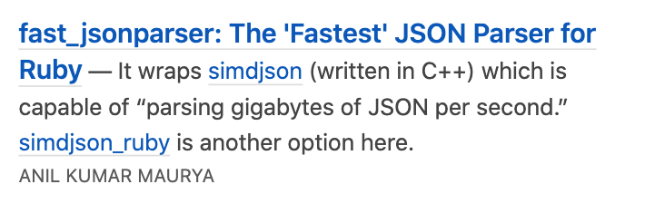 My gem github.com/anilmaurya/fas… got featured in Ruby Weekly 💖💖💖