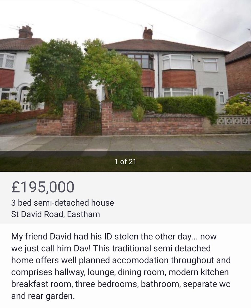 An Estate Agent by me is writing tenuous Alan Partridge-style one-liners about the road names of its properties and I've honestly got all the time in the world for it.