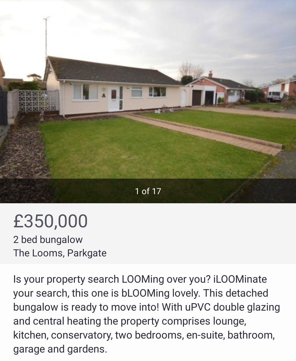 An Estate Agent by me is writing tenuous Alan Partridge-style one-liners about the road names of its properties and I've honestly got all the time in the world for it.