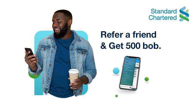 StanChartKE's tweet photo. In case you missed out last month, we are back again with this amazing offer! Refer a friend to open &amp; fund an account on the SC Mobile app &amp; you will get rewarded with 500 bob. Download here: https://t.co/uHAPiqvOF5 https://t.co/23duTWpvy9