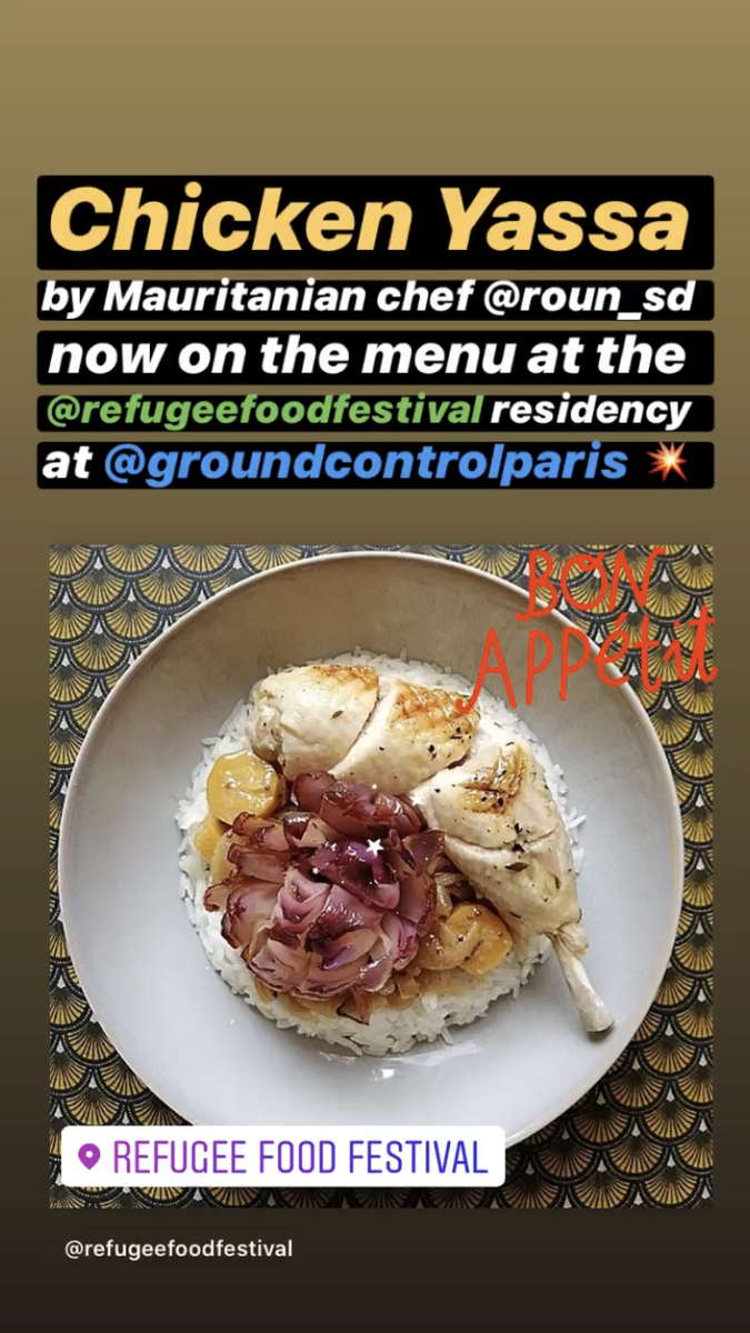 mkrs_family's tweet photo. A lovely plate of Chicken Yassa by Mauritanian chef Harouna (https://t.co/BPmkgowt5K) to be found at #GroundControlParis! @RefugeeFoodFest 😋 https://t.co/nilU5yAorY