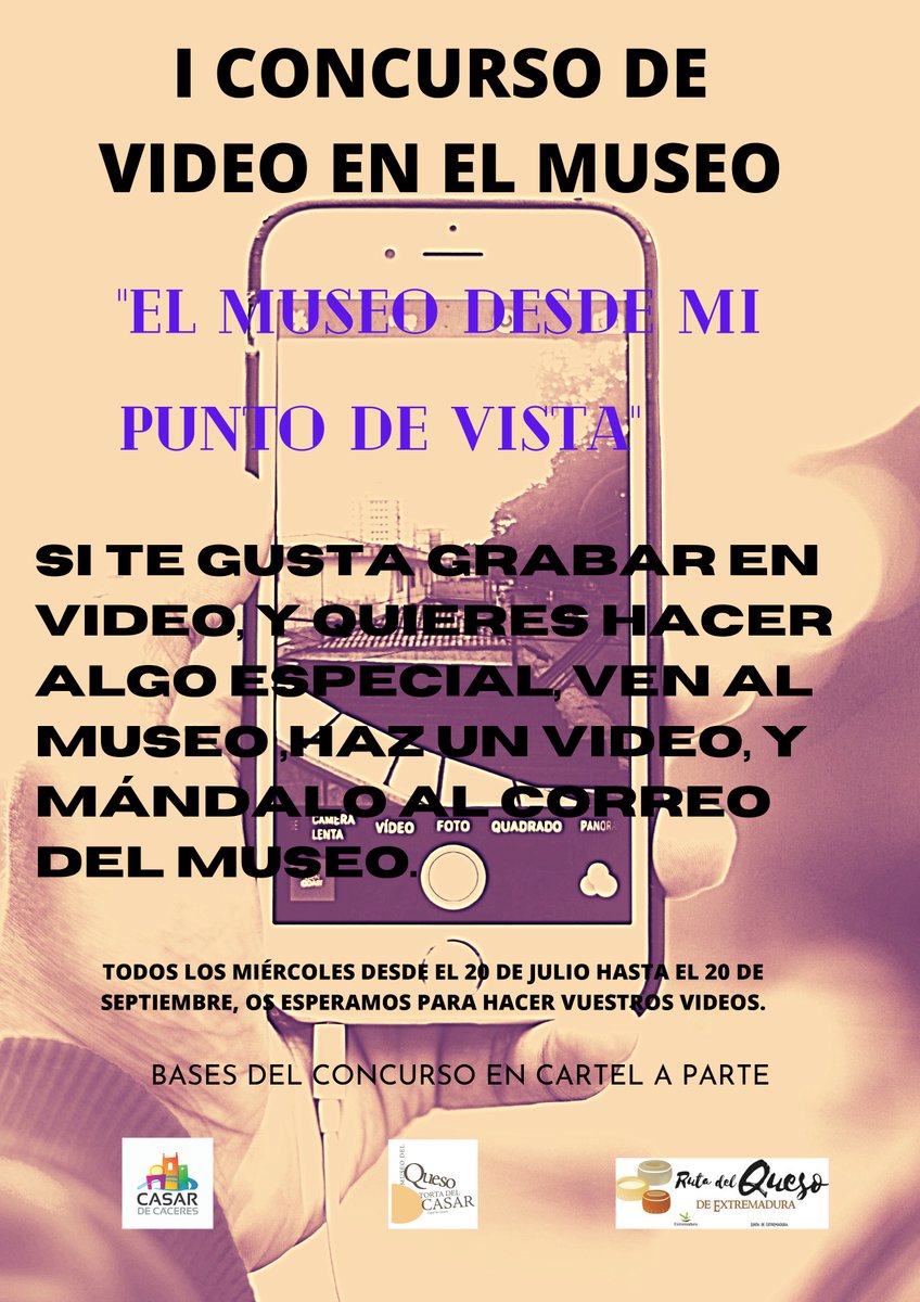 aytocasar's tweet photo. Primer #concursodevideo en el @MuseodelQueso 
Todos los miércoles desde el 20 de julio hasta el 20 de septiembre https://t.co/ke9En4wv8M