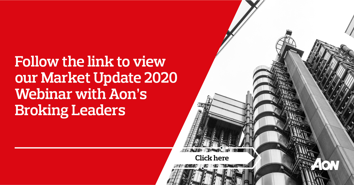 Aon_UK's tweet photo. Aon’s Broking Leaders hosted a Market Update 2020 webinar last week in which they discussed their views on recent market performance to date at a global and country level across key insurance lines. 

Follow the link to learn more: https://t.co/qV3hT95XPi 

#insurance #Covid19 https://t.co/u5Iv4X6J53