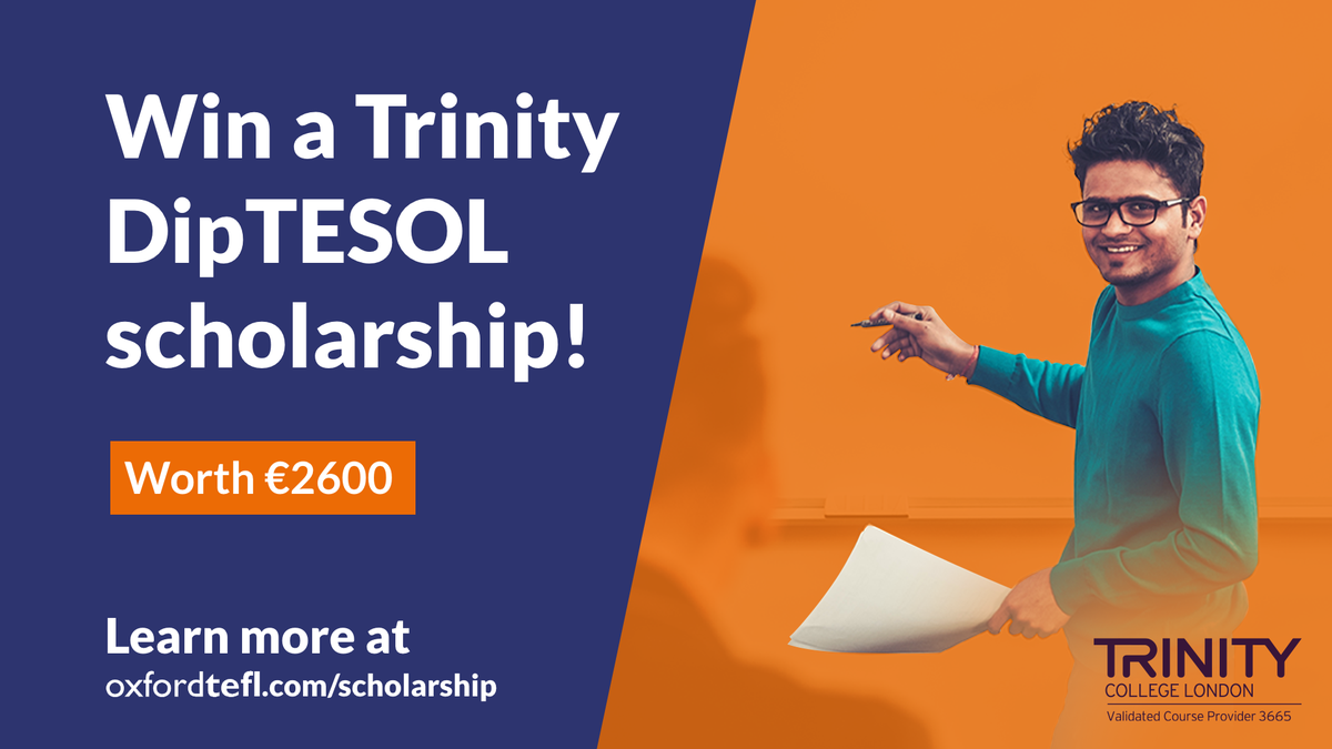 oxfordtefl's tweet photo. Thank you to all those who have submitted their videos to our #TrinityDipTESOL competition. Last chance to participate! Deadline 12 midday CEST today. https://t.co/dX3RyD6tYr #englishteacher #teachEnglish #ESL #TEFL #ELT #teacherdevelopment https://t.co/PHB6L4it62