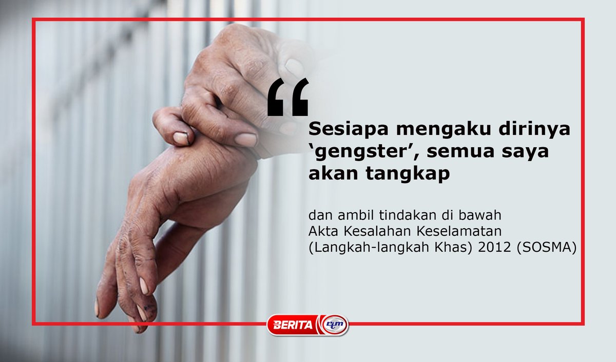 Berita Rtm على تويتر Sesiapa Mengaku Dirinya Gengster Semua Saya Akan Tangkap Dan Ambil Tindakan Di Bawah Akta Kesalahan Keselamatan Langkah Langkah Khas 2012 Sosma Maklumat Sahih Jenama Dipercayai Beritartm Rtm Covid19 Pkpp Kitajagakita