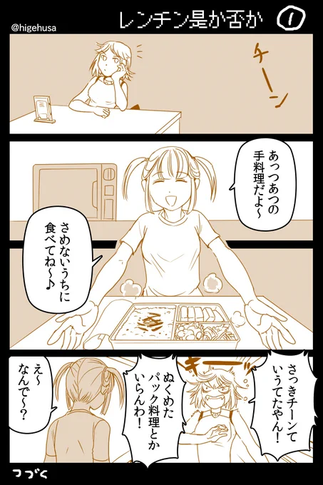 前に描いたレンチン手料理マンガも見つけましたんで再アップしときます なつかし 