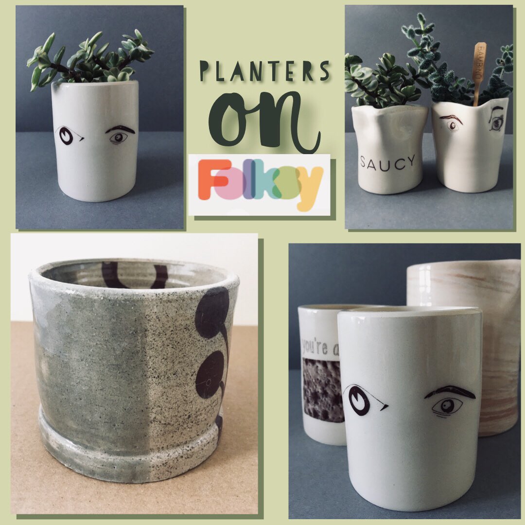 McPots18's tweet photo. Robert Planters #onfolksy #folksy #folksyshop #ceramicplanters #robertplanters #smallshop #ceramicpots #ceramicfaces #candlepots https://t.co/Syb8vDxP8Q https://t.co/VPg2dWoFW6