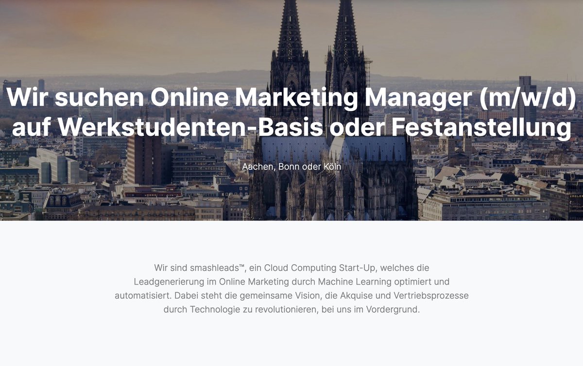 DIGITALHUB.DE (@digitalhub_de) on Twitter photo .<a href="/smashleads/">smashleads</a> sucht Online Marketing Manager (m/w/d)
auf Werkstudenten-Basis oder Festanstellung #job #Stellenangebot #jobsearch smashleads.de/stellenanzeige… .<a href="/smashleads/">smashleads</a> sucht Online Marketing Manager (m/w/d)
auf Werkstudenten-Basis oder Festanstellung #job #Stellenangebot #jobsearch smashleads.de/stellenanzeige…