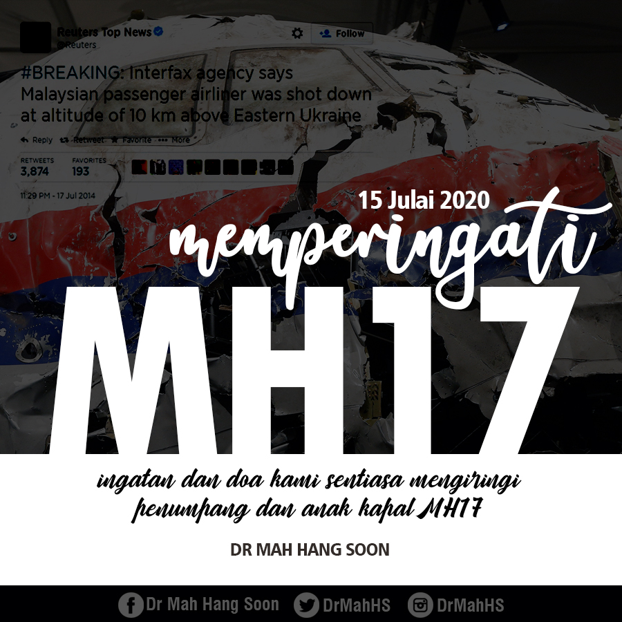 DrMahHS's tweet photo. Walaupun sudah 6 tahun berlalu namun ianya masih segar dalam ingatan. Salam Takziah buat semua keluarga mangsa yang terlibat dalam nahas MH17.

#MH17 https://t.co/nb4p1RwINe