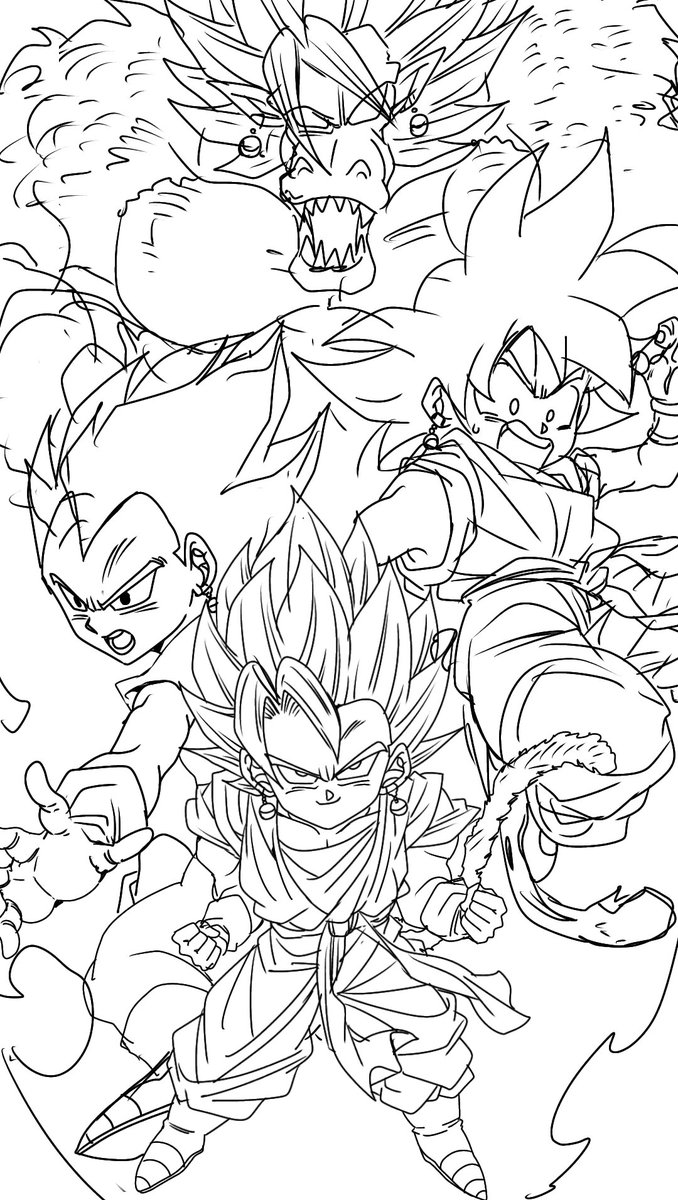 ドラゴンボール 配信で描いた下書き 悟空ver も描かねば きなこもち サブ垢の漫画