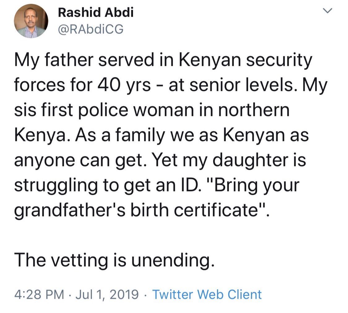 Somali_Lawyer's tweet photo. @abdi_fidow @SomPundit @Taleexi_ #SomaliSijuis are seen as second class citizens in their supposed country. In the #2019Census, they were the only community out of the #42 ethnicities officially identified by the Kenya National Bureau of Statistics with a hyphenated name #KenyanSomalis signifying their status:๐๐ฟ https://t.co/GA1d84eAGQ