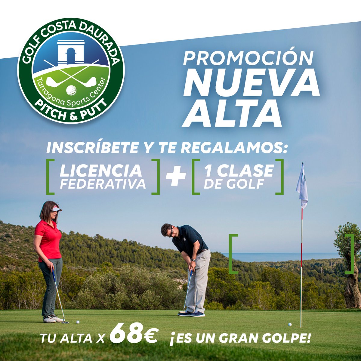 golfcostadorada's tweet photo. Promo Alta Pitch &amp; Putt + Licencia + 1 Clase x 68 € https://t.co/kztZKbC7so