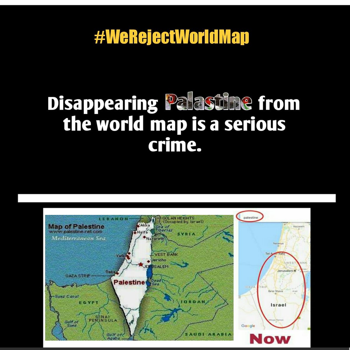 butt_waiz's tweet photo. It seems to be shameful act that muslim countries are silent on Israel aggression.
#WeRejectWorldMap 
#MuslimTwitter 
#PTIGovernment https://t.co/vwyoazHz7y