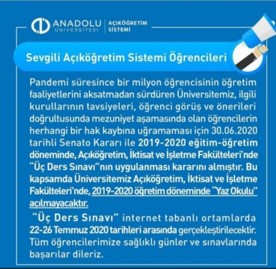 ilkerdeniz19036's tweet photo. #AöfÜçDersSınavımızıGeriVerin @Anadolu_Univ @yekta_sarac @avcahitozkan @AvOzlemZengin @ProfFuatErdal Ayrıcalık değil, TEK dersi vererek Mezun olmak istiyoruz. https://t.co/o3MsV8g5Hu