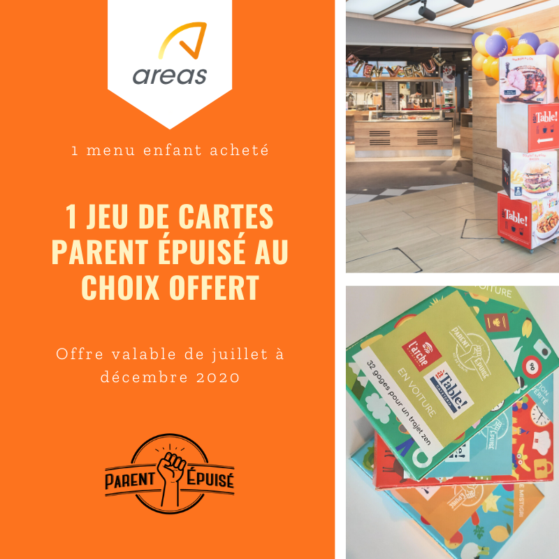 Vous prenez la route ce week end? Offrez-vous une pause dans nos restaurants l'Arche &amp; àTable! Pour 1⃣ menu enfant, des jeux de cartes <a href="/Parentepuise/">Parent épuisé</a> vous seront offerts. De quoi occuper toute la petite famille sur la route des vacances de façon ludique &amp; loin des écrans! 🎲🚗